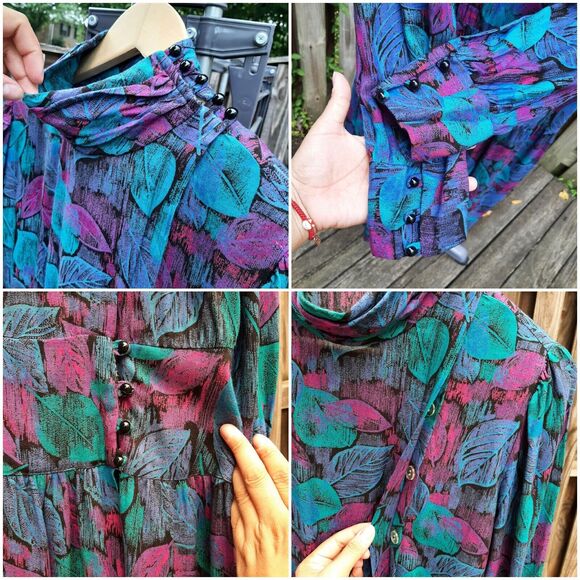 Vintage Patty O'Neil by Monique Robidoux Secretary Midi Dress Size 10 - Picture 12 of 12